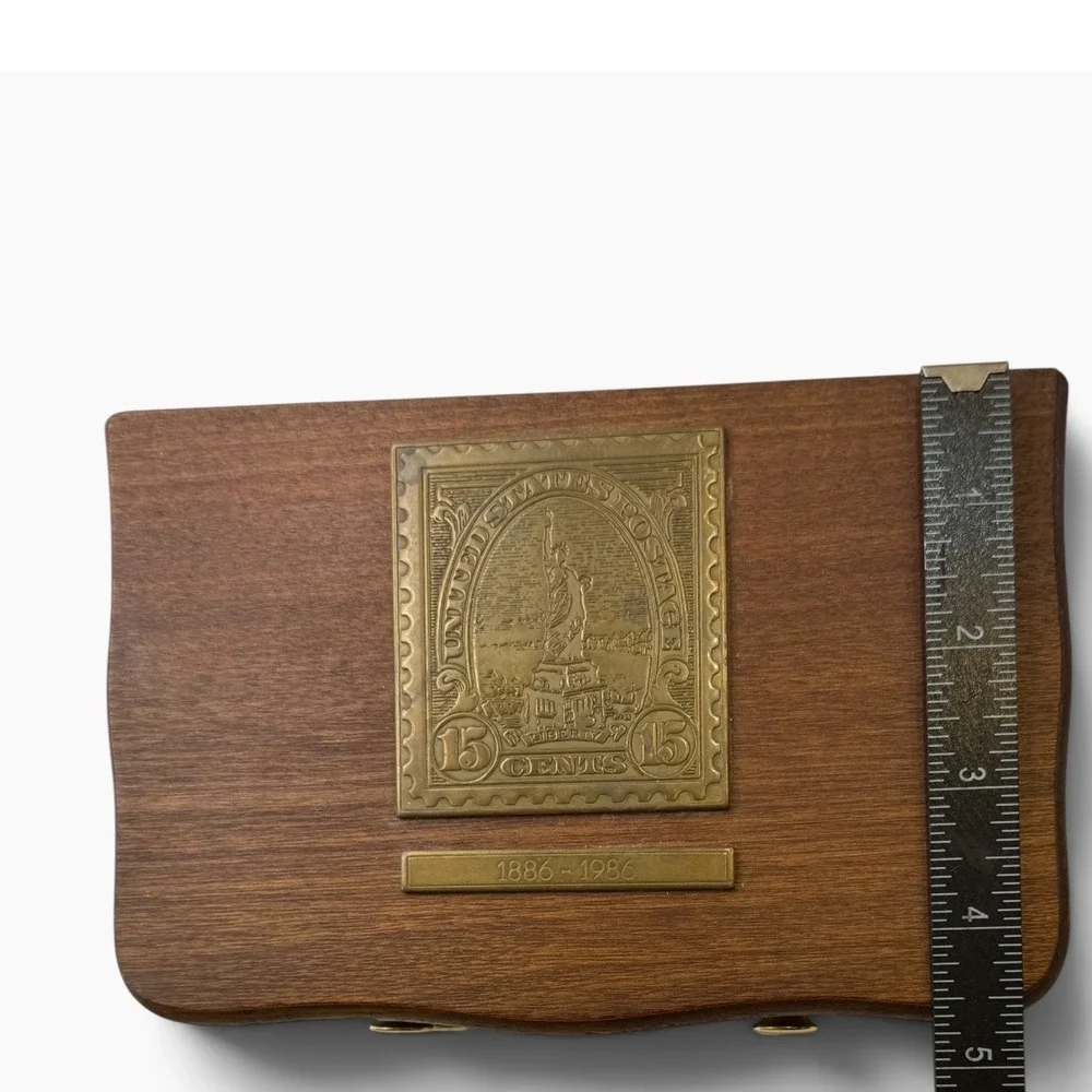 1886-1986 Commemorative Statue of Liberty Centennial Wooden Trinket Box